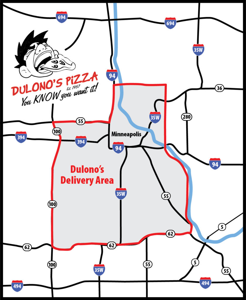 Dulono's Delivery Area Map